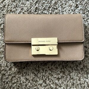 Tan michael kors cross body bag